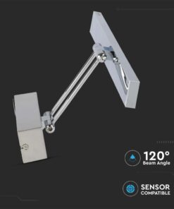 Γραμμικό Φωτιστικό Καθρέφτη/Πίνακα Τοίχου LED 8W V-TAC 120° 380lm Χρώμιο Θερμό 3000K – 213984