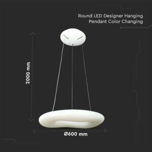 LED ΚΡΕΜΑΣΤΟ ΦΩΤΙΣΤΙΚΟ 36W SMD CCT 3 ΣΕ 1 ΣΤΡΟΓΓΥΛΟ ΣΧΗΜΑ ΜΕ ΔΥΝΑΤΟΤΗΤΑ ΡΥΘΜΙΣΗΣ ΤΗΛΕΧΕΙΡΙΣΤΗΡΙΟΥ V-TAC  – 213959