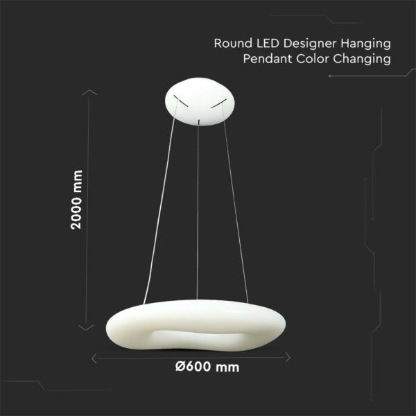 LED ΚΡΕΜΑΣΤΟ ΦΩΤΙΣΤΙΚΟ 36W SMD CCT 3 ΣΕ 1 ΣΤΡΟΓΓΥΛΟ ΣΧΗΜΑ ΜΕ ΔΥΝΑΤΟΤΗΤΑ ΡΥΘΜΙΣΗΣ ΤΗΛΕΧΕΙΡΙΣΤΗΡΙΟΥ V-TAC  – 213959