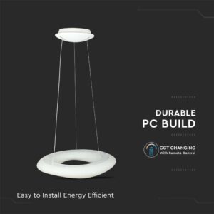 LED ΚΡΕΜΑΣΤΟ ΦΩΤΙΣΤΙΚΟ 36W SMD CCT 3 ΣΕ 1 ΣΤΡΟΓΓΥΛΟ ΣΧΗΜΑ ΜΕ ΔΥΝΑΤΟΤΗΤΑ ΡΥΘΜΙΣΗΣ ΤΗΛΕΧΕΙΡΙΣΤΗΡΙΟΥ V-TAC  – 213959