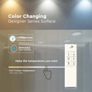 LED Φωτιστικό Οροφής 20W Λευκό Dimmable V-TAC με Εναλλαγή Χρώματος με Τηλεχειριστήριο – 213966