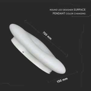 ΣΤΡΟΓΓΥΛΟ ΦΩΤΙΣΤΙΚΟ ΟΡΟΦΗΣ LED 82W   CCT ΑΛΛΑΓΗΣ ΧΡΩΜΑΤΟΣ 3 ΣΕ 1 ΜΕ ΔΥΝΑΤΟΤΗΤΑ ΡΥΘΜΙΣΗΣ ΡΥΘΜΙΣΗΣ ΜΕ ΤΗΛΕΧΕΙΡΙΣΤΗΡΙΟ V-TAC – 213969