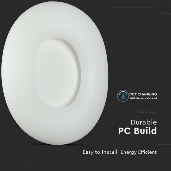 ΣΤΡΟΓΓΥΛΟ ΦΩΤΙΣΤΙΚΟ ΟΡΟΦΗΣ LED 82W   CCT ΑΛΛΑΓΗΣ ΧΡΩΜΑΤΟΣ 3 ΣΕ 1 ΜΕ ΔΥΝΑΤΟΤΗΤΑ ΡΥΘΜΙΣΗΣ ΡΥΘΜΙΣΗΣ ΜΕ ΤΗΛΕΧΕΙΡΙΣΤΗΡΙΟ V-TAC – 213969