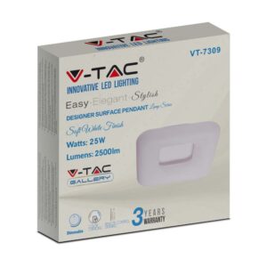 LED Φωτιστικό Οροφής 26W με Εναλλαγή Χρώματος και Λευκό Σώμα Dimmable V-TAC – 213970