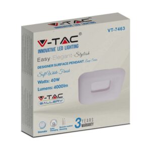 ΤΕΤΡΑΓΩΝΟ ΦΩΤΙΣΤΙΚΟ ΟΡΟΦΗΣ LED 40W  V-TAC CCT ΑΛΛΑΓΗΣ ΧΡΩΜΑΤΟΣ 3 ΣΕ 1 ΜΕ ΔΥΝΑΤΟΤΗΤΑ  ΡΥΘΜΙΣΗΣ ΜΕ ΤΗΛΕΧΕΙΡΙΣΤΗΡΙΟ – 213971