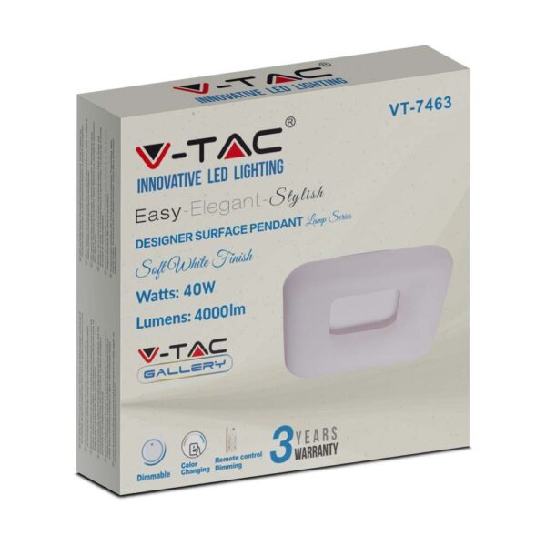 ΤΕΤΡΑΓΩΝΟ ΦΩΤΙΣΤΙΚΟ ΟΡΟΦΗΣ LED 40W  V-TAC CCT ΑΛΛΑΓΗΣ ΧΡΩΜΑΤΟΣ 3 ΣΕ 1 ΜΕ ΔΥΝΑΤΟΤΗΤΑ  ΡΥΘΜΙΣΗΣ ΜΕ ΤΗΛΕΧΕΙΡΙΣΤΗΡΙΟ – 213971