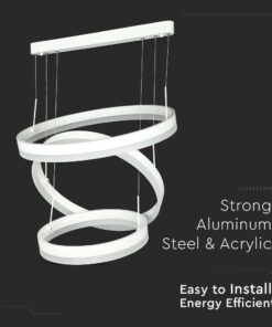 Κρεμαστός Πολυέλαιος LED Οροφής Τρεις Δακτύλιοι 86W Dimmable V-TAC 120° 4550lm Λευκό Θερμό Λευκό 3000K – 213989