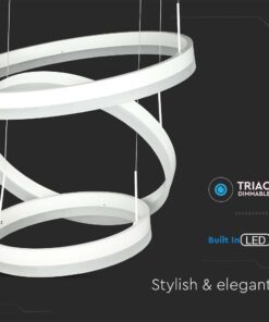 Κρεμαστός Πολυέλαιος LED Οροφής Τρεις Δακτύλιοι 86W Dimmable V-TAC 120° 4550lm Λευκό Θερμό Λευκό 3000K – 213989