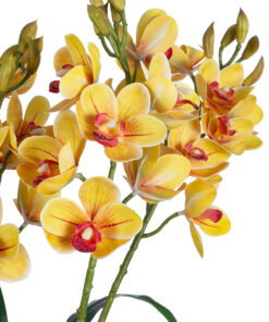 GloboStar® Artificial Garden YELLOW CHERRY CUMBIDIUM 21401 Διακοσμητικό Φυτό Κίτρινο Κυμβίδιο Υ60cm