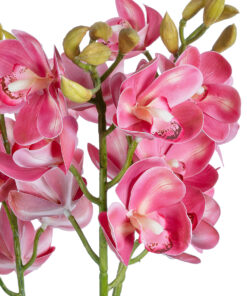 GloboStar® Artificial Garden PINK CHERRY CYMBIDIUM 21402 Διακοσμητικό Φυτό Φούξια Κυμβίδιο Υ60cm