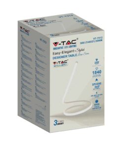 Επιτραπέζιο Φωτιστικό LED 20W Λευκό V-TAC Μεταλλικό Θερμό 3000K – 2140321
