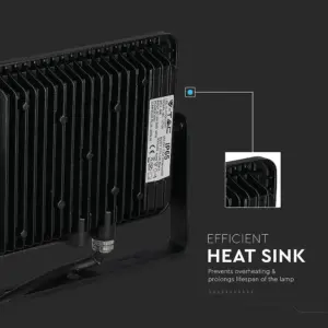 LED Προβολέας 50W V-TAC PRO Samsung Chip 100° 4000lm Μαύρος Αδιάβροχος IP65 Ψυχρό 6400K – 21408