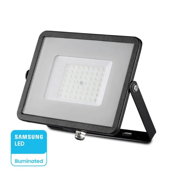 LED Προβολέας 50W V-TAC PRO Samsung Chip 100° 4000lm Μαύρος Αδιάβροχος IP65 Φυσικό 4000K - 21407