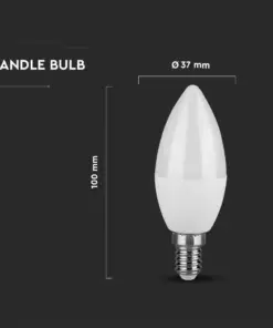 LED λάμπα E14 κερί SMD 3.7W θερμό λευκό 3000K V-TAC – 214216