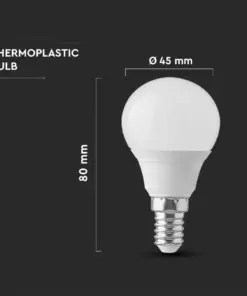 LED λάμπα E14 P45 SMD 3.7W θερμό λευκό 3000K V-TAC – 214123