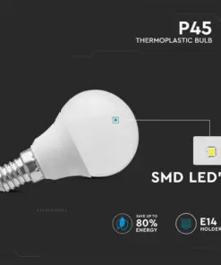 LED λάμπα E14 P45 SMD 3.7W θερμό λευκό 3000K V-TAC – 214123