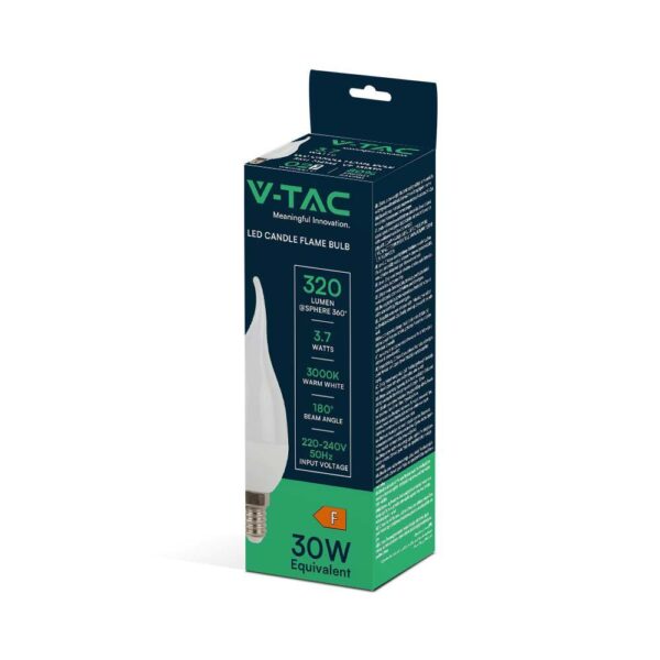 Λάμπα LED E14 κερί φλόγα SMD 3.7W 3000K V-TAC – 214164