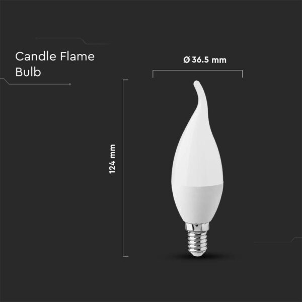 Λάμπα LED E14 κερί φλόγα SMD 3.7W 3000K V-TAC – 214164