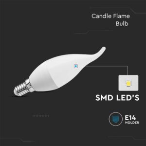 Λάμπα LED E14 κερί φλόγα SMD 3.7W 3000K V-TAC – 214164