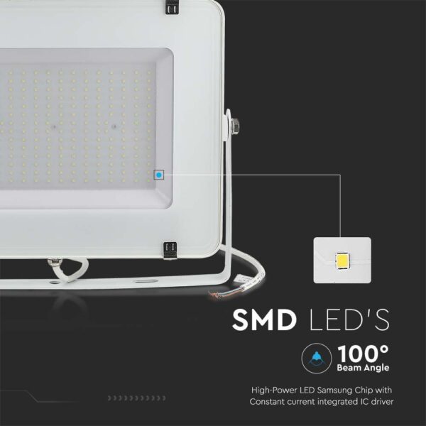 LED Προβολέας 200W V-TAC PRO Samsung Chip 100° 16500lm Λευκός Αδιάβροχος IP65 Φυσικό 4000K – 21420