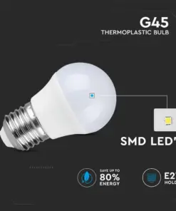 LED λάμπα E27 G45 SMD 3.7W ψυχρό λευκό 6500K V-TAC – 214207