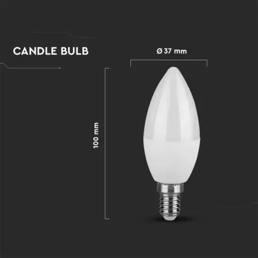LED λάμπα E14 κερί SMD 3.7W φυσικό λευκό 4000K V-TAC – 214166