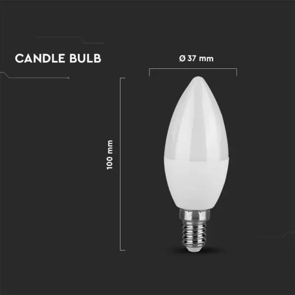 LED λάμπα E14 κερί SMD 3.7W φυσικό λευκό 4000K V-TAC – 214166