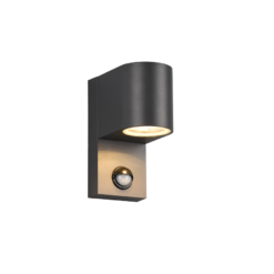Φωτιστικό Τοίχου Trio Lighting ROYA 1x GU10 Ανθρακί Χυτό Αλουμίνιο IP44, Αισθητήρα κίνησης – 214260142