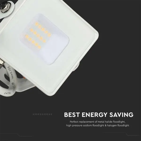 LED Προβολέας 10W V-TAC Samsung Chip Λευκός Αδιάβροχος IP65 Θερμό 3000K – 21427