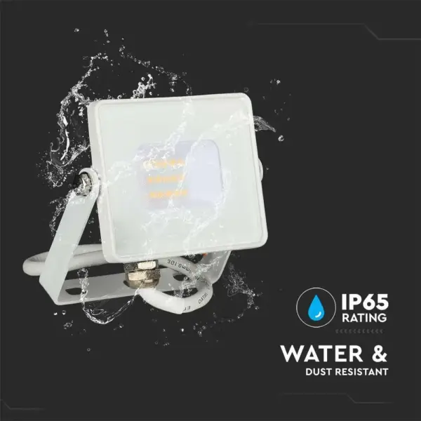 LED Προβολέας 10W V-TAC Samsung Chip Λευκός Αδιάβροχος IP65 Θερμό 3000K – 21427
