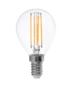 Λάμπα LED E14 P45 Filament 4W θερμό λευκό 3000K γυαλί διάφανο 100lm/W V-TAC – 214300