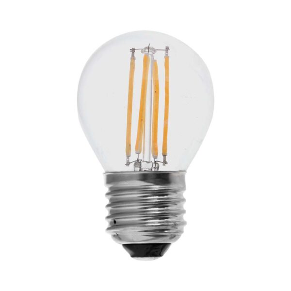 Λάμπα LED E27 G45 Filament 4W θερμό λευκό 3000K γυαλί διάφανο 100lm/W V-TAC - 214306