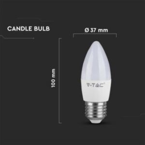 Λάμπα LED E27 Κερί SMD 4.5W θερμό λευκό 3000K V-TAC – 2143421