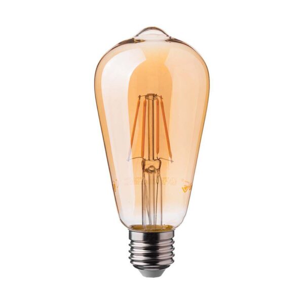 LED Λάμπα - 6W Filament E27 ST64 Amber Cover 2200K V-TAC - 214362