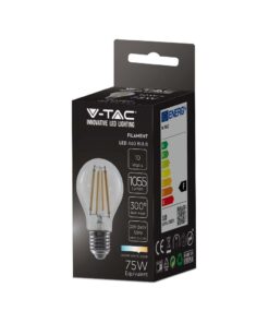 LED Λάμπα E27 10W Filament V-TAC 1055lm Θερμό 3000K – 214410