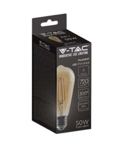 LED Λάμπα E27 ST64 8W Filament Amber V-TAC 300° 720lm Θερμό 2200Κ – 214421