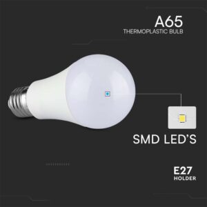 Λάμπα LED E27 A65 SMD 17W  3000K V-TAC – 214456