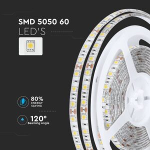 LED Ταινία 11W V-TAC Dimmable 900lm/m Αδιάβροχη IP65 Θερμό Λευκό 3000K 5 Μέτρα – 212149