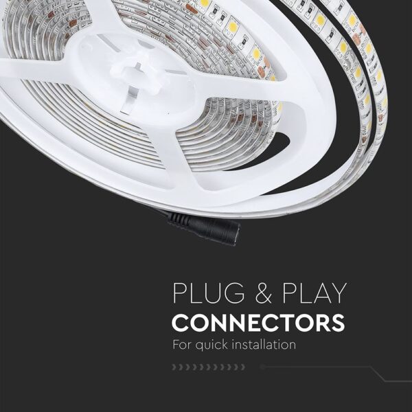 LED Ταινία 11W V-TAC Dimmable 900lm/m Αδιάβροχη IP65 Θερμό Λευκό 3000K 5 Μέτρα – 212149