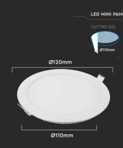 LED Πάνελ Στρογγυλό 6W V-TAC 120° 490lm Ø120 Θερμό 3000K – 214854