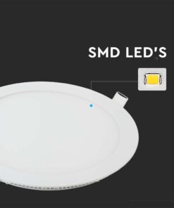 LED Πάνελ Στρογγυλό 6W V-TAC 120° 490lm Ø120 Θερμό 3000K – 214854