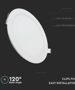 LED Πάνελ Στρογγυλό 6W V-TAC 120° 490lm Ø120 Θερμό 3000K – 214854