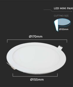 LED Πάνελ Στρογγυλό 12W V-TAC 120° 1160lm Ø170 Θερμό 3000K – 214857