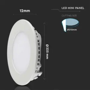 LED Πάνελ Στρογγυλό 18W V-TAC 120° 1400lm Ø225 Φυσικό 4000K – 214861