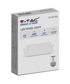 LED Πάνελ Τετράγωνο Χωνευτό 6W V-TAC 6400K – 214865