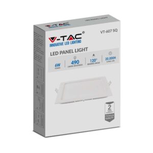 LED Πάνελ Τετράγωνο Χωνευτό 6W V-TAC 6400K – 214865