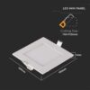 LED Πάνελ Τετράγωνο Χωνευτό 6W V-TAC 6400K – 214865