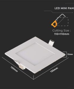 LED Πάνελ Τετράγωνο Χωνευτό 6W V-TAC 6400K – 214865