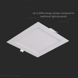 LED Πάνελ Τετράγωνο Χωνευτό 18W V-TAC 120° 1400lm 22.5X22.5cm Θερμό 3000K – 214869