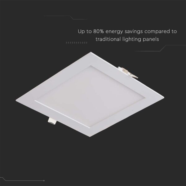 LED Πάνελ Τετράγωνο Χωνευτό 18W V-TAC 120° 1400lm 22.5X22.5cm Θερμό 3000K – 214869
